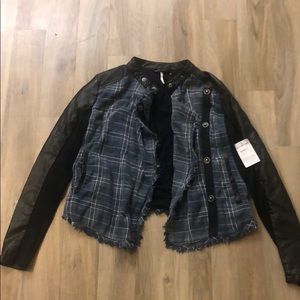 Free People Plaid Crop Jacket